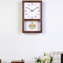 Hangtime European Living Room Creative Wood Decoration Mute Wall Clock Chinese Bedroom Fashion Simple Quartz Swing Clock HP 35