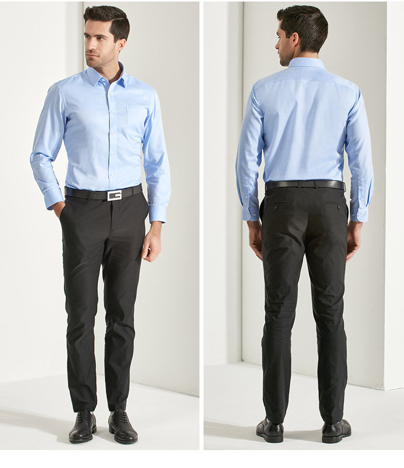 乔治白职业免烫白衬衫男士纯棉商务正装春秋款工作服上班长袖衬衣