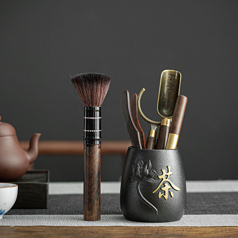 JiaXin ebony wood tea six 6 gentleman 's gentleman' s suit tea tea tin, kung fu tea accessories ChaGa tea spoon