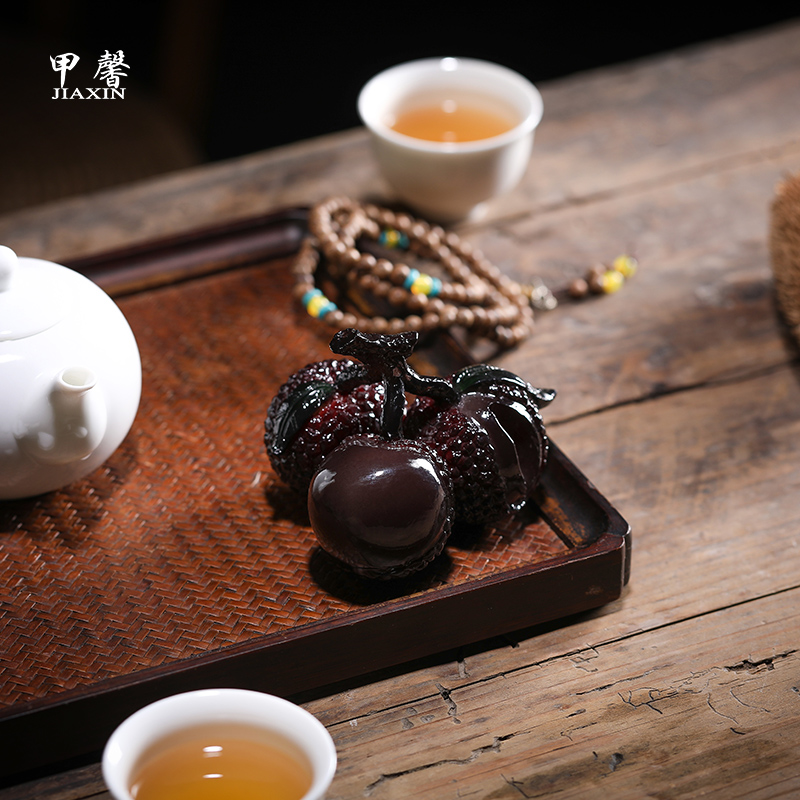 JiaXin tea accessories gifts furnishing articles boutique move can raise creative color litchi pet tea play tea taking