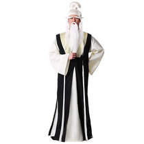 Halloween trembles martial arts drama stage performance adult white eyebrow Taoist priest Knight role-playing costume