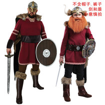 Halloween Childrens Day party party party stage performance childrens medieval Nordic Burgundy pirate costume