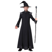 cos Halloween stage movie performance adult male black classic Wizard wizard Prophet costume