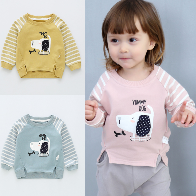 Naqin baby clothes spring and autumn children's long-sleeved boys' baby sweater female children's pullover tops for children