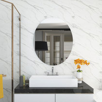 Oval Toilet Mirror Sticker Wall Self-Glued Bathroom Toilet Round Makeup Dresser Beauty Mirror Free of perforated wall-hanging