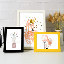 Solid wood hanging wall photo frame swinging table 3r4r5r photo composition modern creative children picture frame 7-inch photo small pendulum