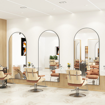 Hairdresshop Mirror Desk Hair Salon Special Beauty Hair Mirror Hung Wall Cut Hair Net Red Wall-mounted Beauty Arch Tide 2021 New