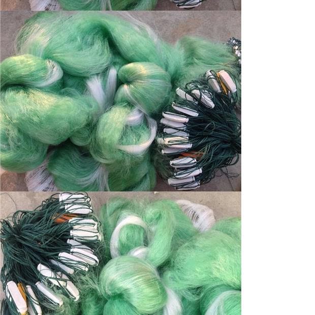 15米高绿丝三层鱼网粘网8米10米口进100米长捕渔网201-500元深水