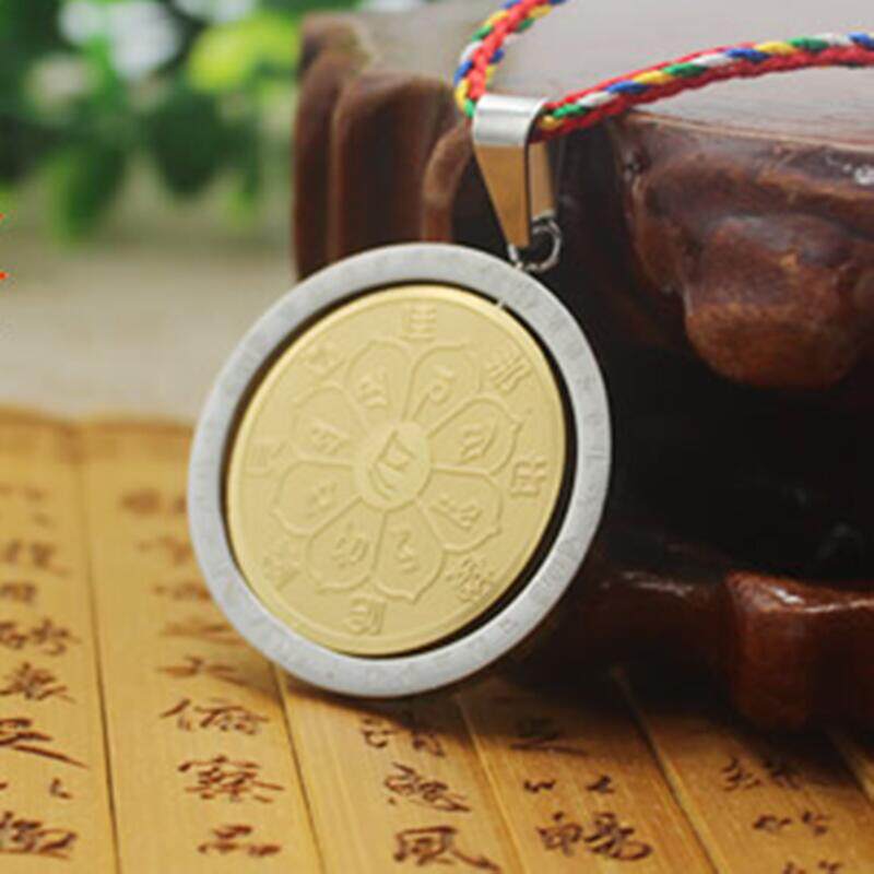 开光钛钢财宝天王咒轮挂件男女款保平安招财旺财辟邪民族项链吊坠_7折