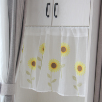 Half-curtain dustproof bookcase curtain curtain curtain blocking bay window small curtain decorative fabric gauze curtain send Rod