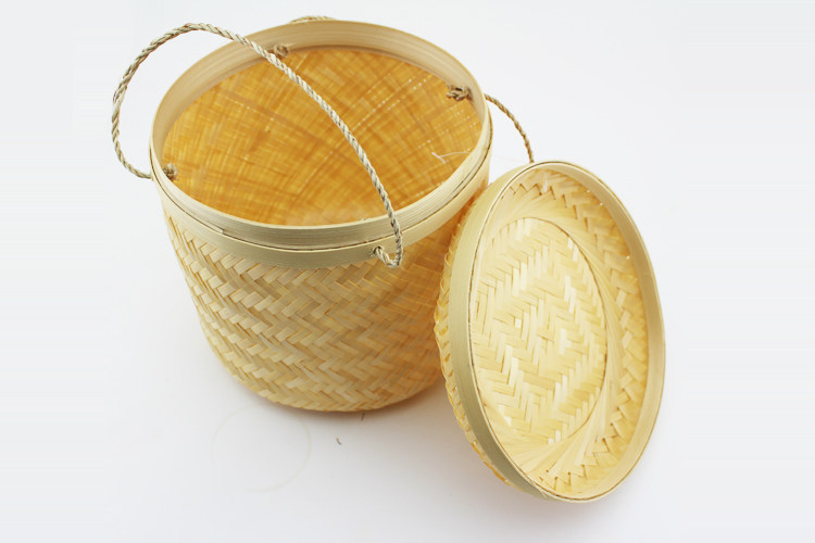 越南手绳竹编竹篓竹筐竹箩普洱茶包装盒装2