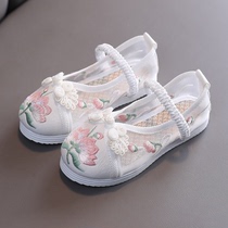 Season 100 Hitch Shoes Embroidery National Wind Old Beijing Childrens Table Performance Shoes Dancing Comfortable and Ancient Costume Hanfu Shoes