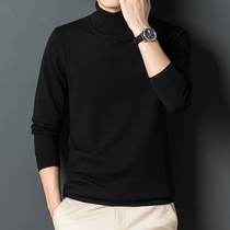 Pure wool sweater men autumn winter thick winter loose size base shirt turtleneck solid color sweater sweater