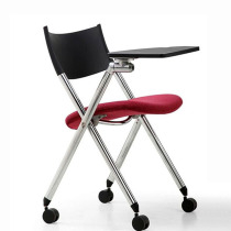 Conference chair with wheels Folding training chair with writing tablet Computer chair Office chair with armrest Meeting chair fixed feet