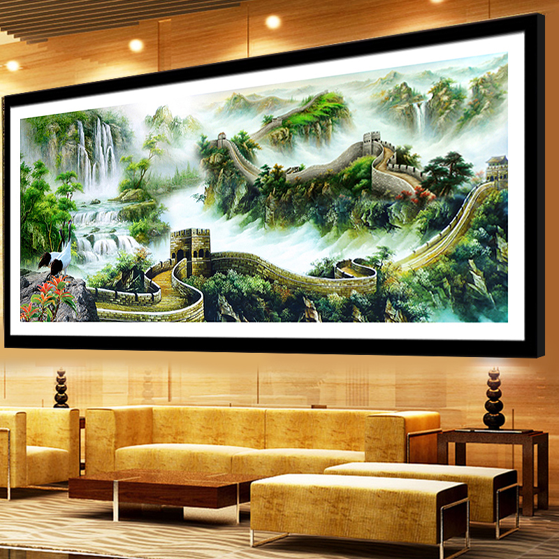 海开牡丹十字绣十字绣万里长城