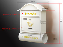 2016m European garden decoration hanging wall outdoor mailbox Villa newspaper mailbox