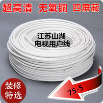 Pure Tongshan Lake TV HD closed route SYWV75-5 coaxial RF F bamboo joint head line 100 m