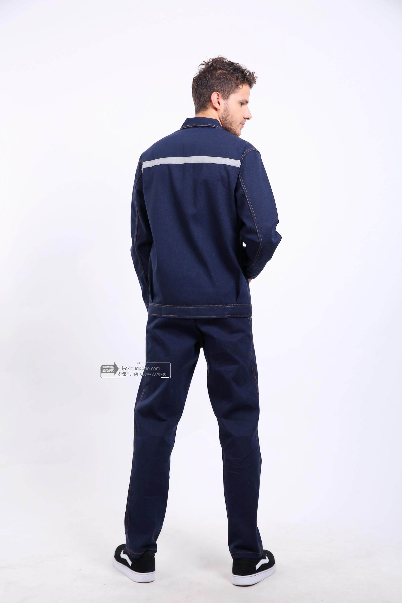 电焊工作服纯棉工作服套装男电焊服防烫牛仔工装长袖汽修耐磨加厚