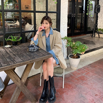 Small suit jacket 2021 Spring and autumn new Korean version Inn Wind retro net red wind Loose Fried Street West Suit Women Suits