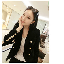 Autumn and winter suits lead 2020 new sashimi slim fit black velvet double-row buttoned short with small suit jacket woman