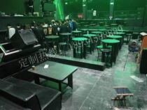 Factory direct bar stool loose table rose gold clean bar table and chair stainless steel glowing bar customized