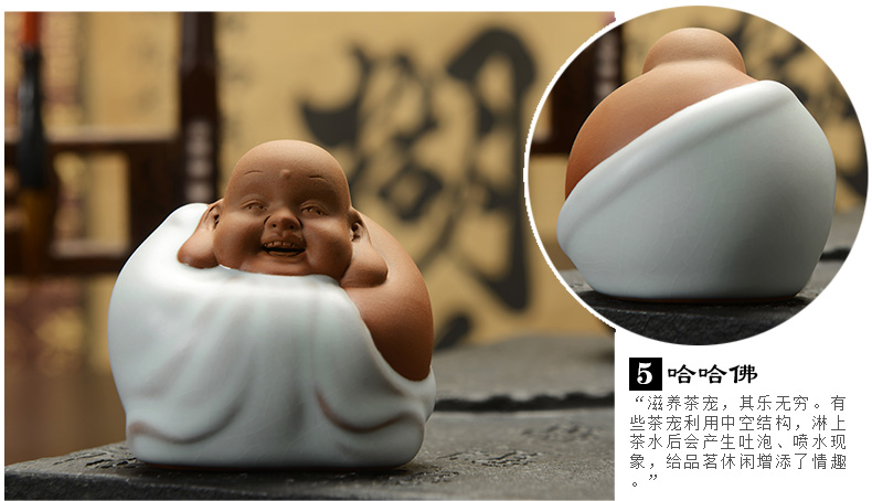 Howe auspicious play tea place your porcelain slice open tea pet handicraft can keep on your up peace Buddha