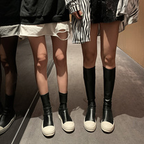 ro the same dark wind short boots summer knee boots increased elastic boots Martin boots small man Knights boots women