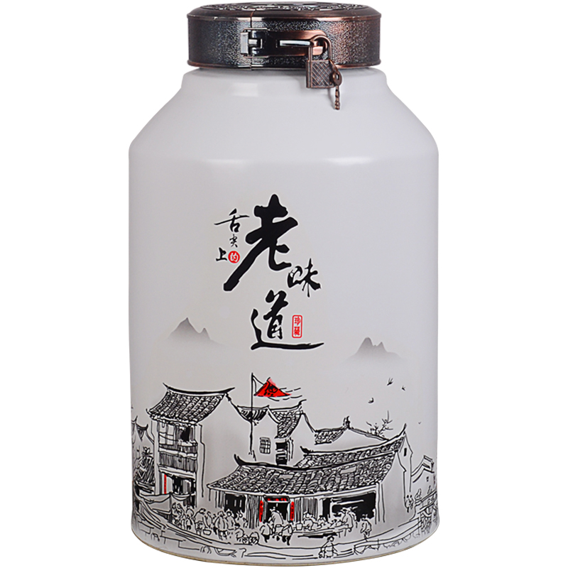 Small jingdezhen ceramic jar with gift box home 1 catty 2 jins of three catties 5 jins of 10 creative antique white wine bottles