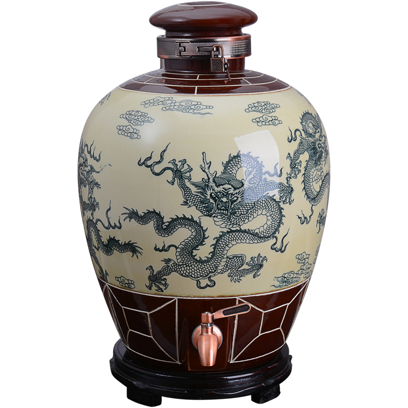 Jingdezhen ceramic wine jars home 10 jins 20 jins 30 to 50 jins liquor sealed bottles archaize wine VAT