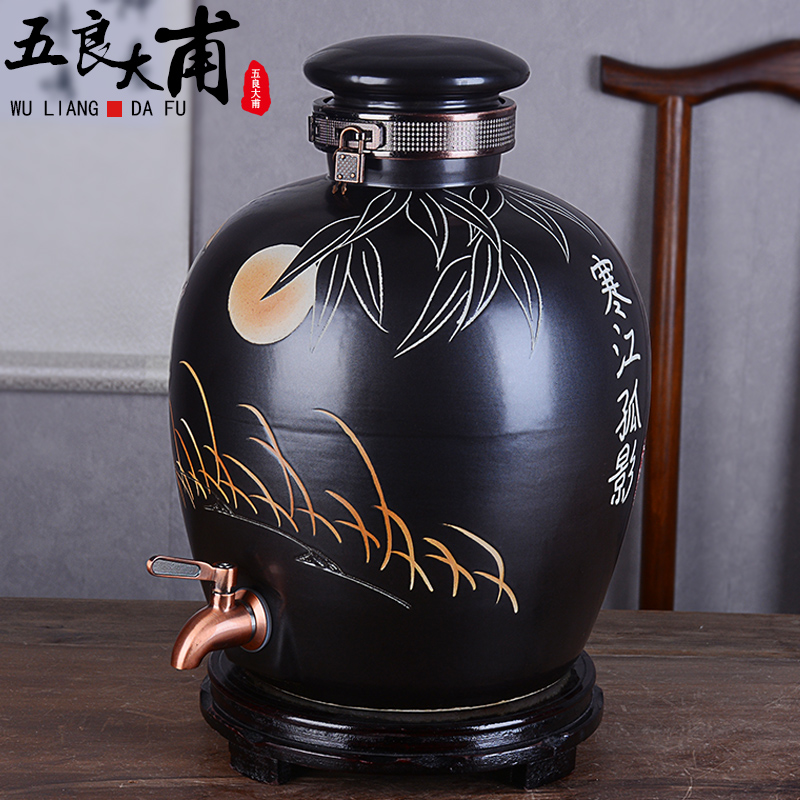 Archaize of jingdezhen ceramic wind mercifully wine jars home 10 jins 20 jins 30 jins 50 it with leading seal wine