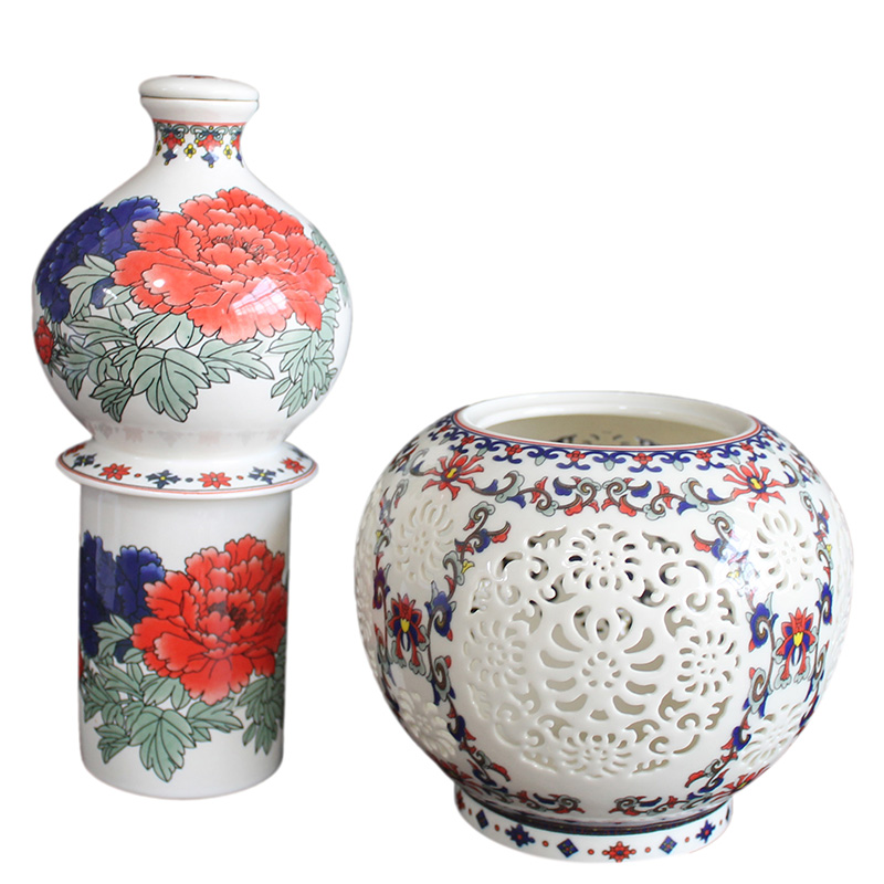 Jingdezhen ceramic bottle hip collect bottles of 500 ml bottle gourd decorative furnishing articles empty bottles of liquor bottles