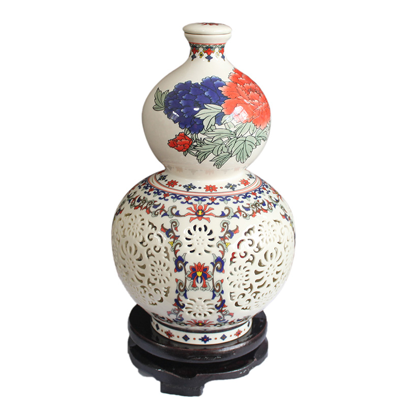 Jingdezhen ceramic bottle hip collect bottles of 500 ml bottle gourd decorative furnishing articles empty bottles of liquor bottles