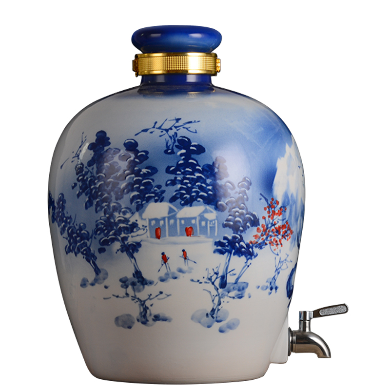 Jingdezhen ceramic jar home 10 jins 20 jins 30 jins 50 with leading it mercifully bottle wine jar