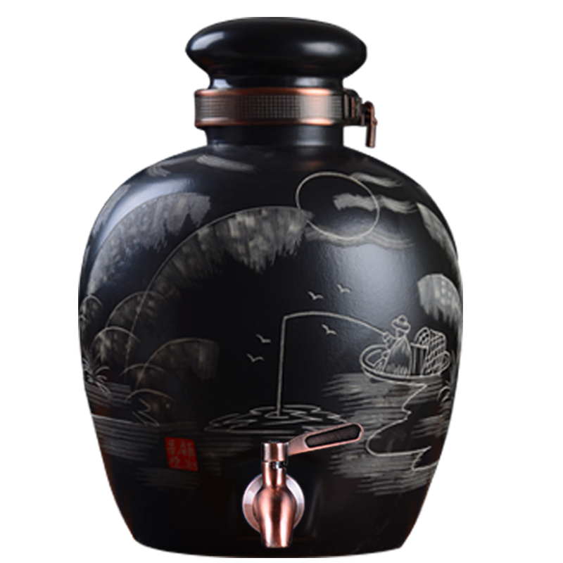 Jingdezhen ceramic jars it jugs of archaize jars with mercifully bottle lock leading 20 jins 30 jins 50 pounds