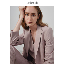 Lelen autumn new commuter professional blazer womens work OL double-breasted Cherry pollen suit vest set