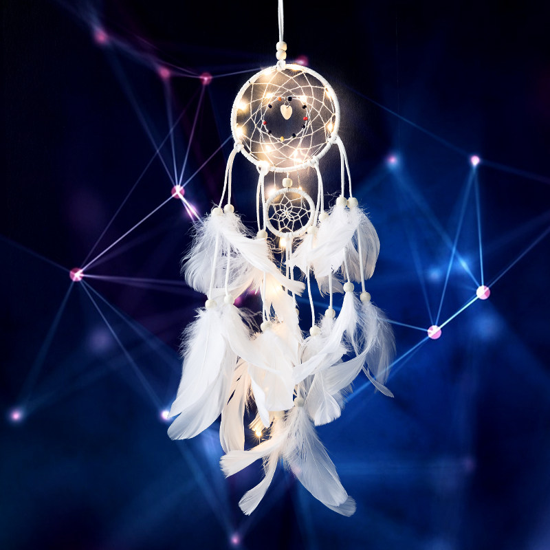 捕梦网女生手工铺补梦网灯风铃森系挂饰宿舍装饰捕能网材料diy