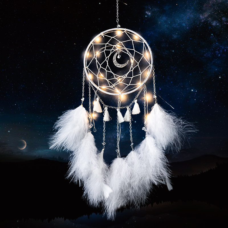 捕梦网女生手工铺补梦网灯风铃森系挂饰宿舍装饰捕能网材料diy