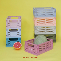 BLEU etROSE (stacking music)Multi-function storage basket Foldable home stationery finishing basket 2