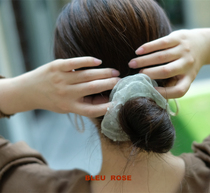 BLEU et ROSE (transparent sense)Dreamy mesh hair ring Eugen yarn French hair band meatball head lazy wind