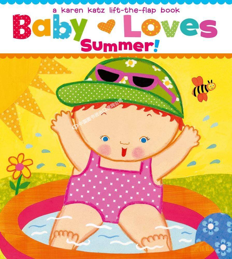 英文原版 baby loves summer 宝宝爱夏天 纸板翻翻书 karen katz 卡伦