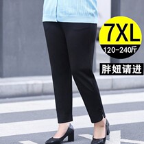 Autumn and winter special fat plus size womens pants fat mm high waist loose thin mother pants nine casual pants 200kg