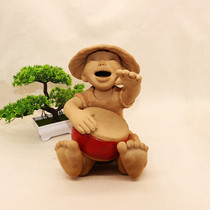 Handmade Pottery Clay Figurines Characters Furnishing Clay Figures Ceramic Dolls Tao People Furnishing Small Beats