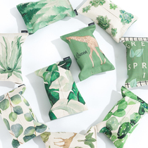 Nordic minimalist frescoed cotton linen paper towel box Living room paper towel Rainforest Tissue Bag Paper Crammy paper Pumping Cloth