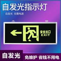 Self-luminous safety exit sign Luminous emergency evacuation light Hanging type without power supply Aluminum shell fire light