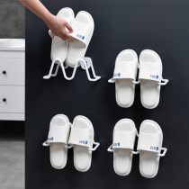 Bathroom trailer rack wall-mounted non-perforated wall-mounted toilet slippers storage rack shoe rack-mounted storage