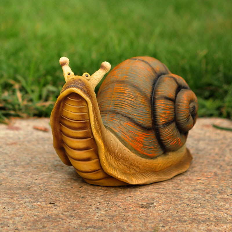 田园装饰品蜗牛摆件 花园庭院造景仿真动物儿童小饰品树脂雕塑