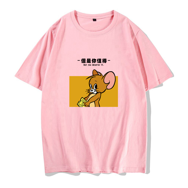 猫和老鼠短袖t恤联名合作情侣装汤姆猫杰瑞宽松原宿风bf学生半袖