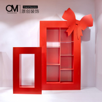 OM Decorative Red Bow Gift Box Meichen Props Children's Clothing Store Window New Year Scene Decoration