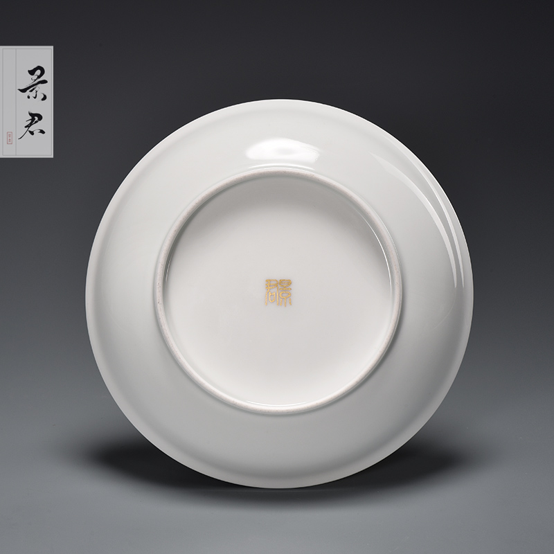JingJun jingdezhen ceramics peach pot bearing plate appreciation tea accessories furnishing articles of Chinese style decoration decoration process