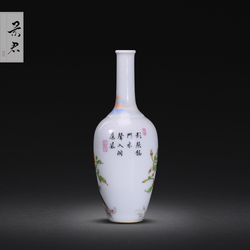 Jingdezhen painting colored enamel vase furnishing articles sitting room does archaize ceramic furnishing articles furnishing articles porcelain vase